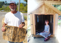 Una niña de 9 años construye pequeñas casas para personas sin hogar.